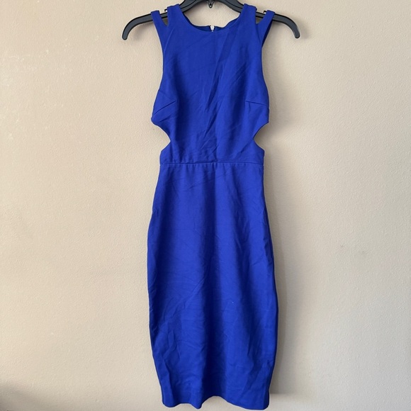 NWT French Connection Royal Blue Lula Stretch Cage Back Dress Size 0 - Picture 5 of 11